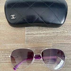 Authentic CHANEL aviator style sunglasses